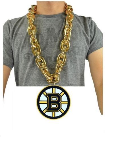 New Nhl Boston Bruins Gold Fan Chain Necklace Foam Ebay