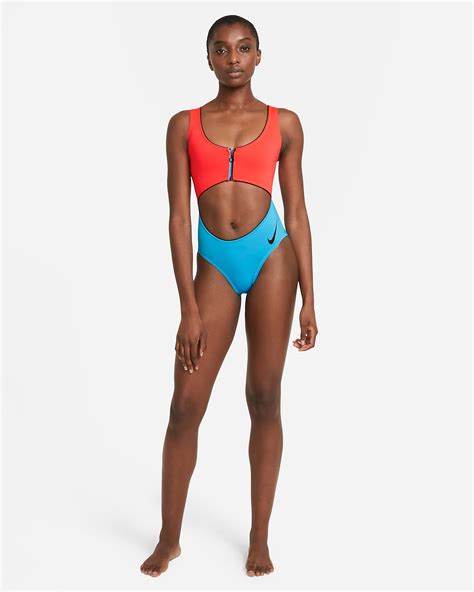 Nike Colorblock One Piece Cutout Swimsuit