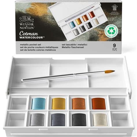 Caja Acuarelas Winsor Newton Cotman Medios Godets