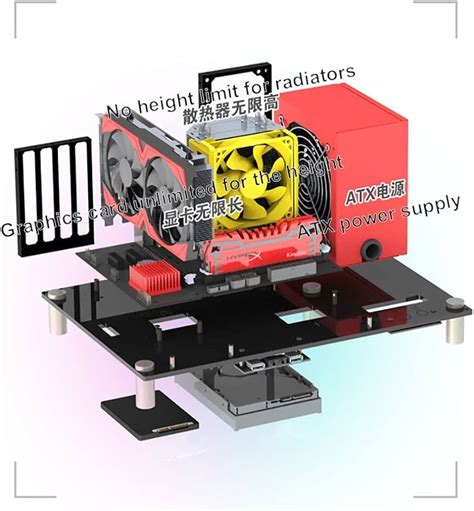 Open Air Test Bench Pc Case Mini Itx Matx Atx Pc Frame Usb Water Cooling Fan Diy Mod