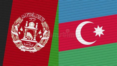 Azerbaijan And Afghanistan Two Half Flags Together Stock Illustration