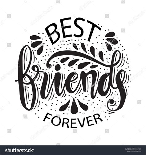 Best Friends Forever Hand Lettering Stock Vector Royalty Free