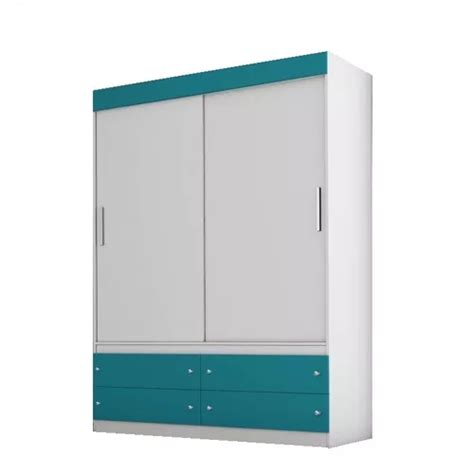 Ropero Siena Móveis Joy color blanco azul de mdp con 2 puertas