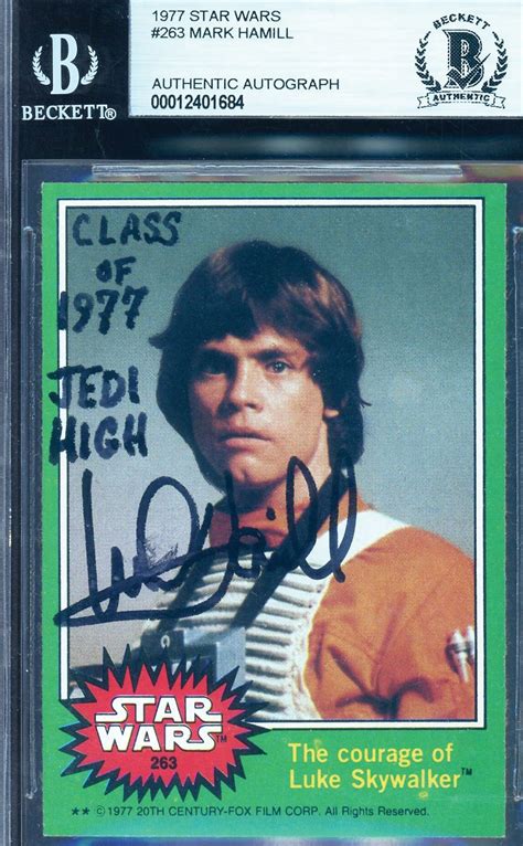 Lot Detail Mark Hamill Signed 1977 Topps Star Wars 263 Trading Card