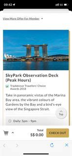 Mbs Marina Bay Sands Skypark Observation Deck Tickets For June 2024