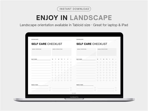 Minimal Self Care Checklist Printable Aesthetic Self Care List Pdf