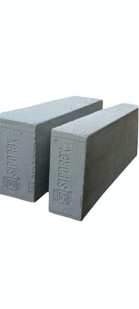 Grey Rectangular Autoclaved Aerated Concrete Block Size 100X240X650MM