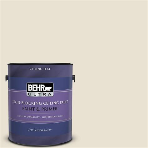 Behr Ultra Gal Bxc Alabaster Ceiling Flat Interior Paint With