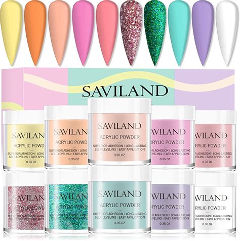 Saviland Acrylic Powder Set Colors Acrylic Nail Powder Set Macaron