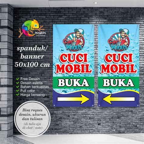 Spanduk Banner Plang Cuci Mobil Depan Belakang Lazada Indonesia