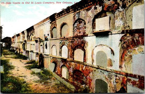 Vtg 1910s Side Vaults In Old St Louis Cemetery New Orleans Louisiana LA