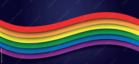 3D abstract Wave rainbow LGBT spectrum flag, marble background. Paper ...