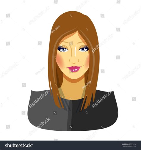 Beautiful Girl Black Hair Fashion Illustration Stock Vector Royalty