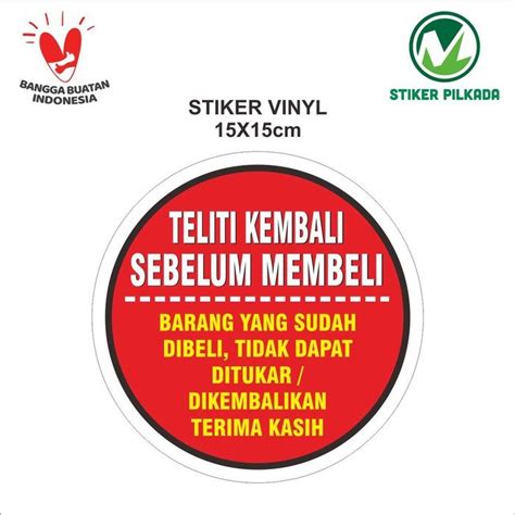 Jual Stiker Vinyl Teliti Kembali X Cm Shopee Indonesia