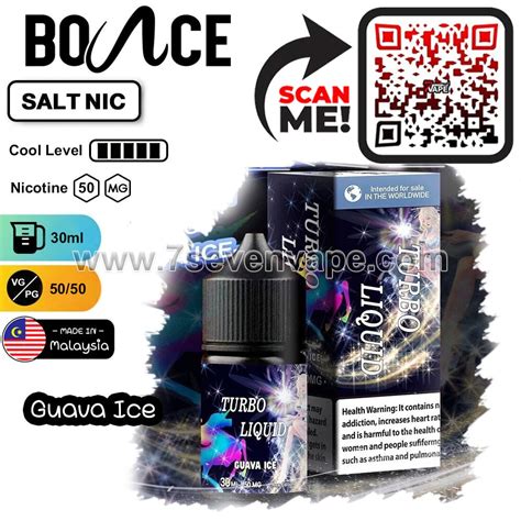 Bounce Turbo Liquid Guava Ice Salt Nic Ml By Malaysia