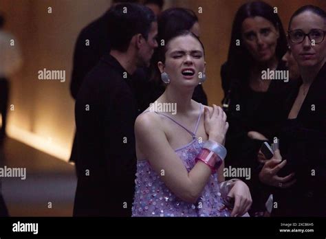 Caterina Ferioli after the Emporio Armani fashion show during the Milan ...