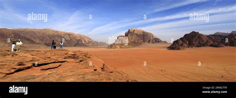 Overview Of The Desert At Wadi Rum Unesco World Heritage Site Jordan