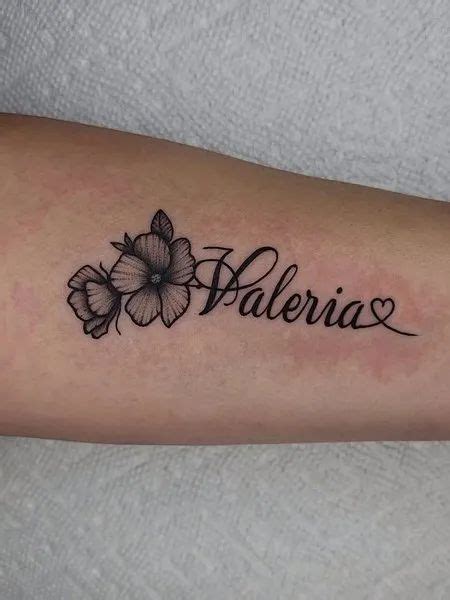 Flower Name Tattoo | Tattoos for daughters, Forearm name tattoos ...