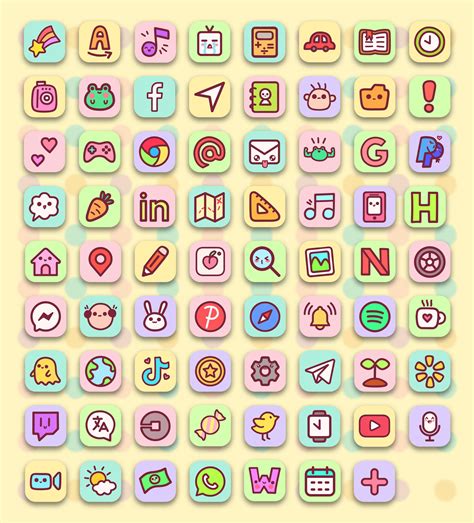 Free Kawaii App Icons For IOS Android Cute App Icons IPhone Free