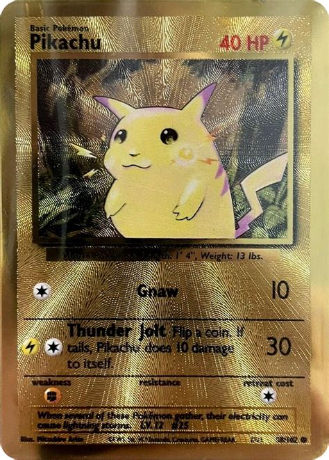 Pok Mon Pikachu Gold Celebration Metal Card Munimoro Gob Pe