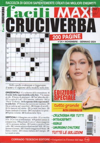 Facili Maxi Cruciverba N 24 Novembre Gennaio 2024 Bimestrale