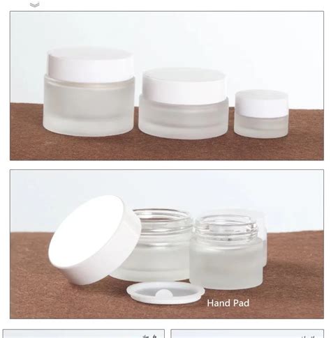 20ml40ml80ml100ml120ml Frosted Cosmetics Glass Bottle Set With White