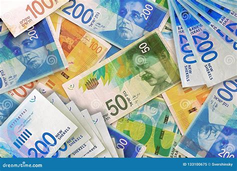 Israeli money notes stock image. Image of exchange, crime - 133100675