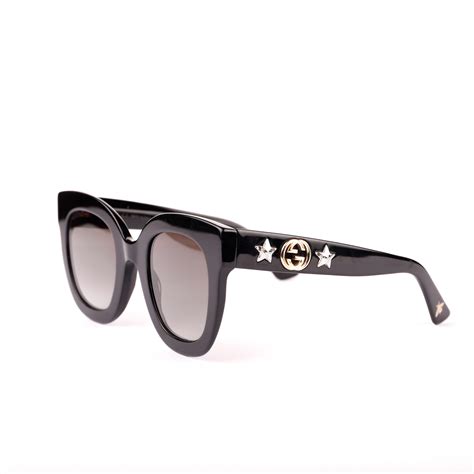 Gucci Stars Oversized Embellished Round Frame Acetate Sunglasses