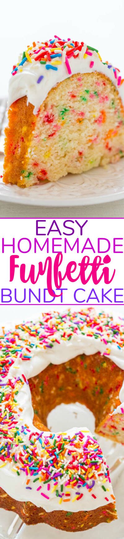 Homemade Funfetti Bundt Cake From Scratch Averie Cooks