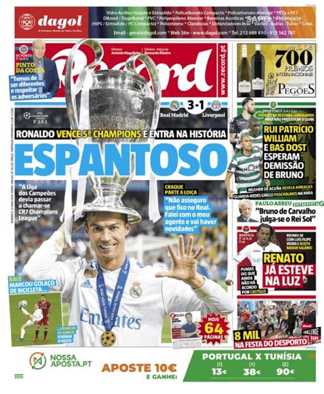 Cristiano Ronaldo Domina As Capas Do Principais Jornais Europeus