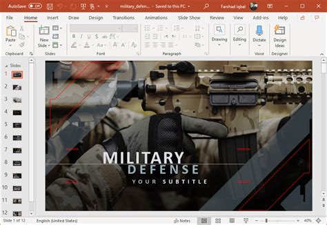 Animated Military Defense PowerPoint Template