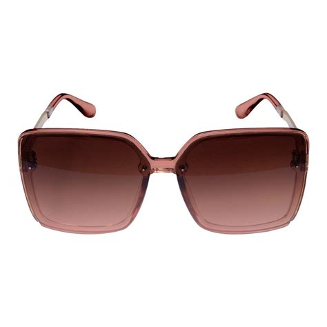 Lentes de Sol Cuadrados Emanuel Ungaro Oversize Pasta Café Metal Dorado