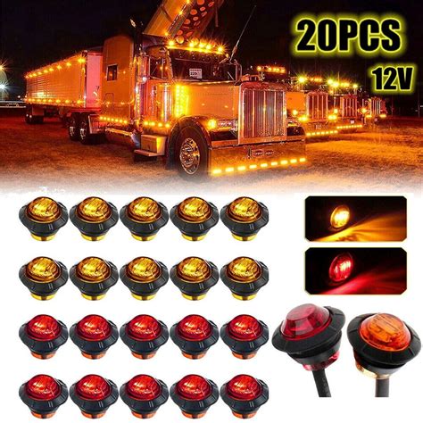 X V Marker Lights Led Bullet Amber Red Truck Trailer Rv Round