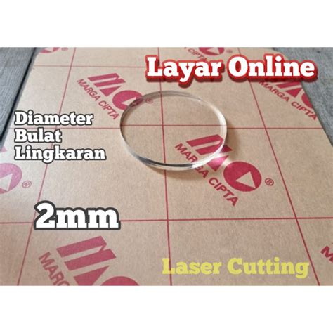 Jual Acrylic Laser Diameter 3cm 2mm Lingkaran Akrilik Bulat Bening