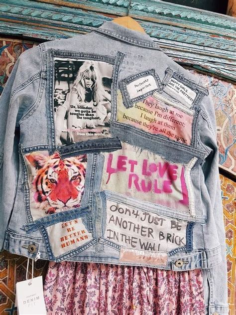 Denim Jacket Diy Paint Upcycled Denim Jacket Repurposed Denim Denim