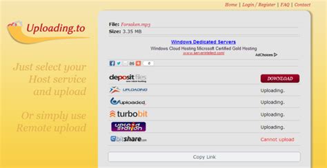 upload files  multiple file hosting services   uploadingto