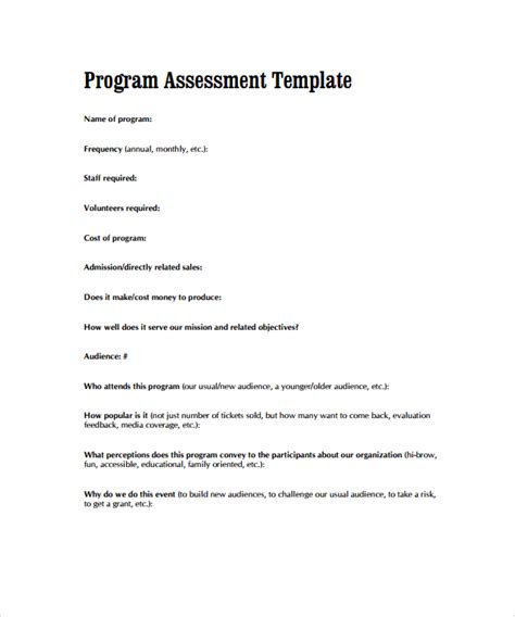 Free 11 Sample Career Assessment Templates In Pdf Ms Word