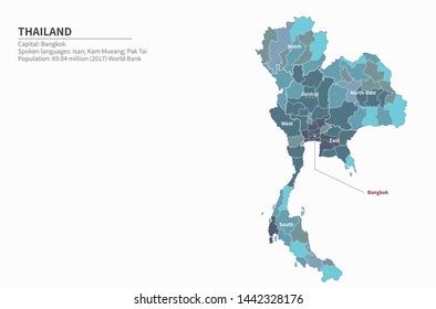 Graphic Vector Map Thailand Thailand Map Stock Vector Royalty Free