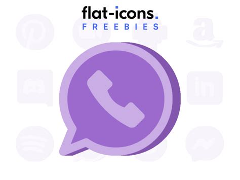 Purple Whatsapp Icon Free Flat Icons