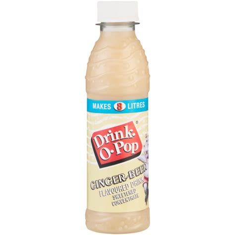 Drink O Pop Ginger Beer Flavoured Drink 200ml Cordials Squash