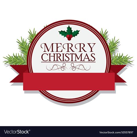 Merry Christmas Label Design Royalty Free Vector Image