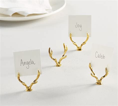 Gold Antler Place Card Holders Set Of Pottery Barn