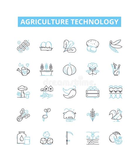 Agriculture Technology Vector Line Icons Set Technology Agriculture