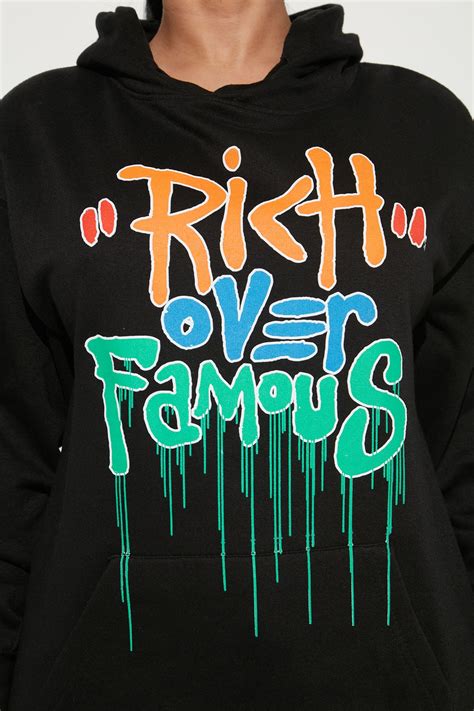 Rich Over Famous Hoodie - Black | Fashion Nova