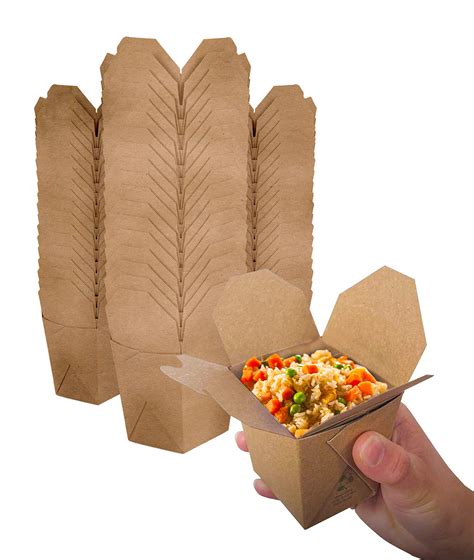 Buy Takeout Food Containers 8 Oz Microwaveable Kraft Brown Paper Mini