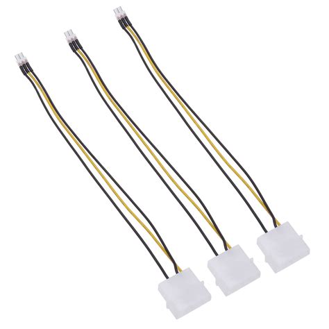 Mutmorningal 3pcs 4 Pin To 3 Pin Pc Computer Case Fan Splitter