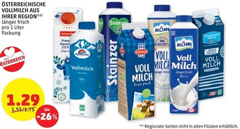 Österreichische Vollmilch aus Ihrer Region 1 Liter Angebot bei PENNY