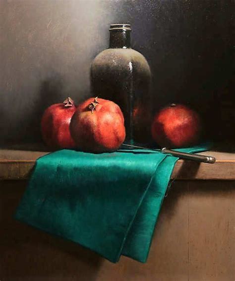 Jos Van Riswick Dutch Still Life With Pomegranate And Glass Dutch