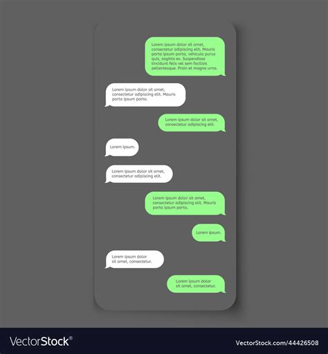 Chat Text Box Empty Messages Template Royalty Free Vector