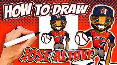 How To Draw Jose Altuve For Kids Houston Astros Baseball Youtube